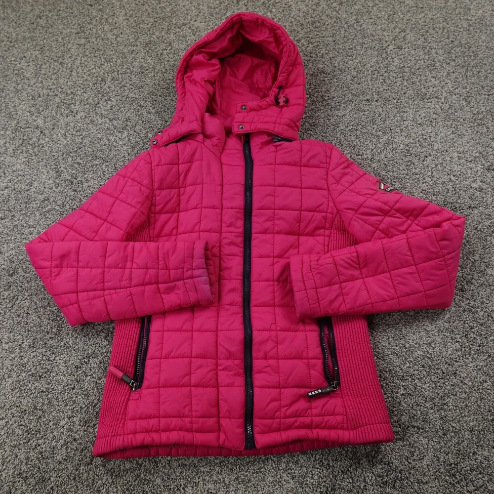 SuperDry Jacket Womens M Pink Fuji Insulated Quilted Zip Puffer Coat Ski Snow‎